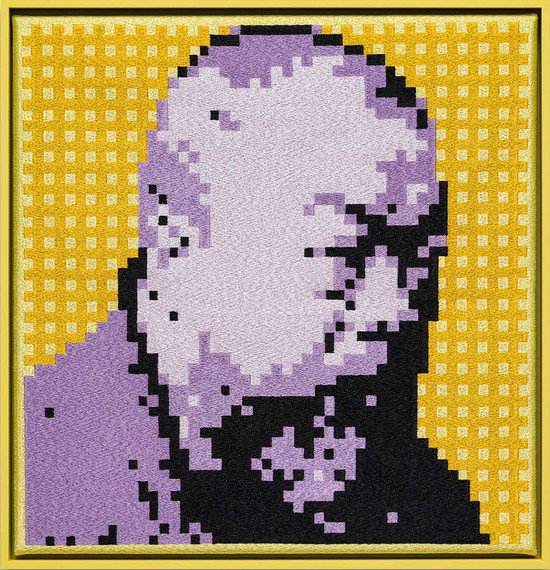 Self-Portrait Embroidery (Purple & Yellow)