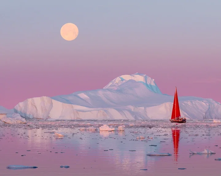   Moonrise over Greenland by Daniel Kordan